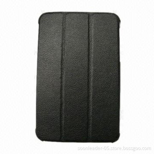Black Leather Case with Stand, Used for Samsung Galaxy Tab Plus/P6200